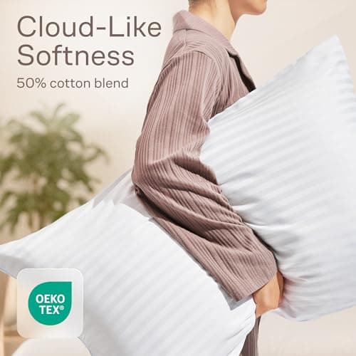 Niagara Sleep Solution Set of 4 Pillow Protectors with Zipper Standard Size - 100 Resistant to Stains, Dust Dirt - Washable Covers for Increased Pillow Lifespan.