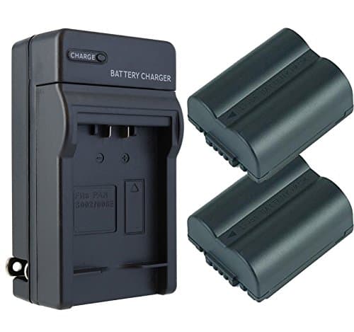 Replacement Battery (2-Pack) & Charger Set for Panasonic Lumix DMC-FZ30 Digital Camera (1200mAh, 7.4V, Li-Ion)