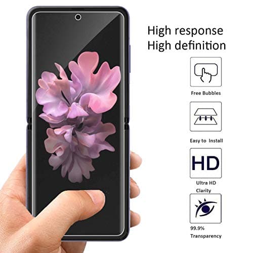 Orzero (3 Sets) Compatible for Samsung Galaxy Z Flip, Z Flip 5G 2020 (Not Fits for Z Flip 3 2021) Soft TPU Screen Protector, Premium Quality Edge to Edge HD Anti-Scratch Bubble-Free
