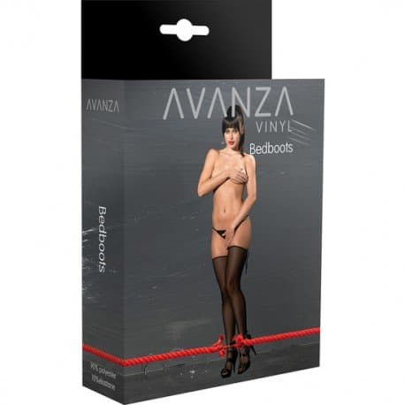 Avanza Suspender Stockings in Black, Size: Small