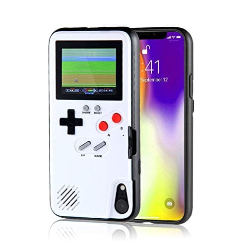 Gameboy iPhone Case Playable Gameboy Case for iPhone, 36 Classic Games Full Color Display Handheld Game Console Gameboy Phone Case Retro Gaming Phone Case Protective Cover (White, iPhone 6/6S/7/8)