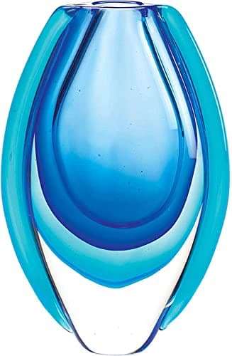 Azure Blue Art Glass Vase