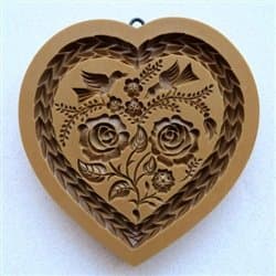 Heart with Two Birds Springerle Cookie Mold