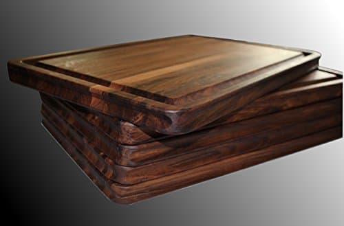 Walnut Cutting Board 16 x 12 x 1 IN, Edge Grain, Reversible, Hardwood Chopping and Carving Countertop, Deep Well Juice Groove, Handemade by Pacific Wood. Made In the USA.