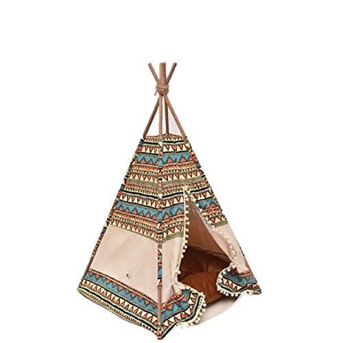 THAI Pet Teepee Handmade Size M, 48 x 48 x 80 cm TP009 Pet teepee, Dog teepee, Cat teepee, Cat bed, Dog bed, Dog tent and Dog house FREE pet toy for all purchase! Pet toy made from 100% cotton