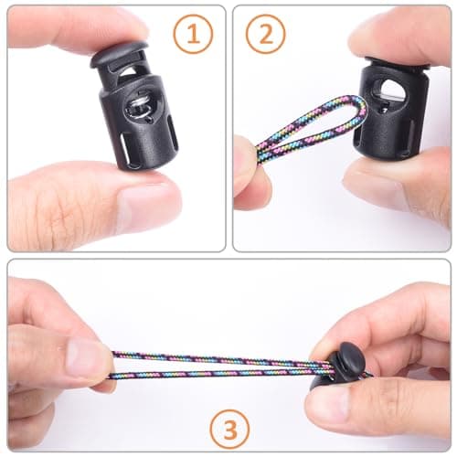 Plastic Cord Locks, Stopper Toggle Clasp for Drawstring Paracord Elastic Shoeslace Clip Tent String DIY Replacement