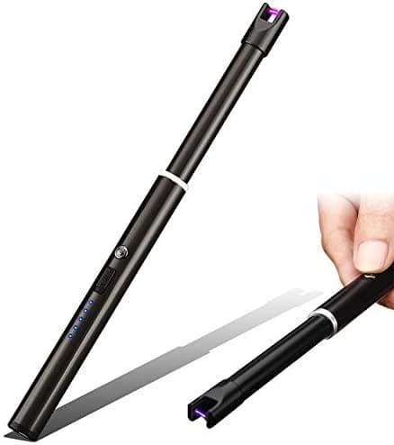 VLikeze Electric Candle Lighter, Arc Windproof Lighter USB Rechargeable - USB Lighter for Candles, Home, Kitchen, BBQ, Camping, Stove - Black