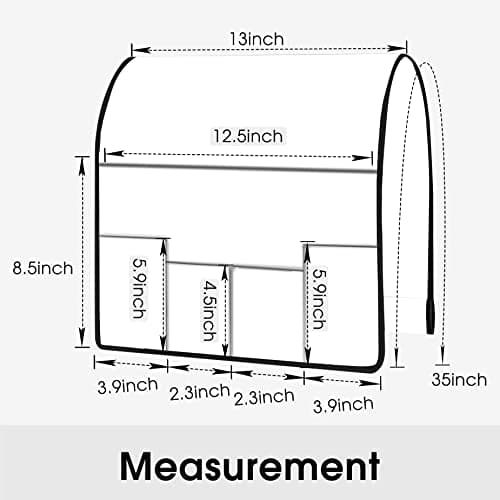 Joywell Sofa Armrest Organizer, Remote Control Holder for Recliner Couch, Arm Chair Caddy with 5 Pockets for Magazine, Tablet, Phone, iPad, Chocolate