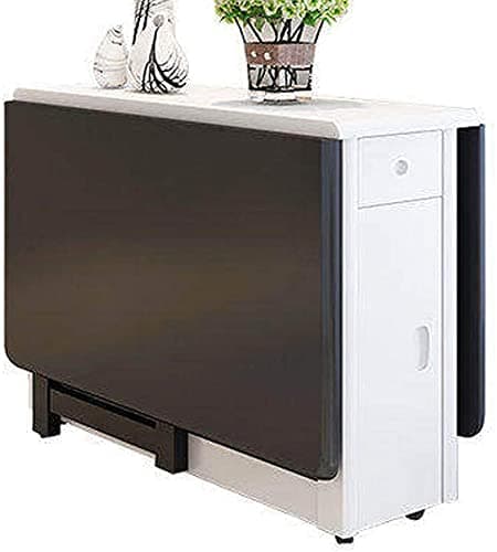 Retractable Folding Dining Table ,Simple Modern Solid Wood Furniture Small Apartment Dining Table Rectangular Computer Desk(Color:B)