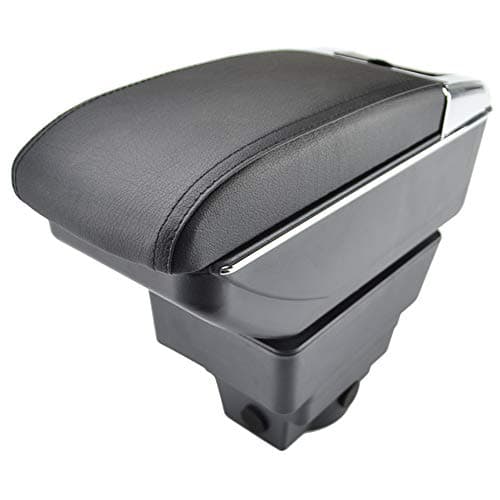 Dual-Layer Black Leather Arm Rest For Astra J 2009-Present Centre Console Storage Box Armrest