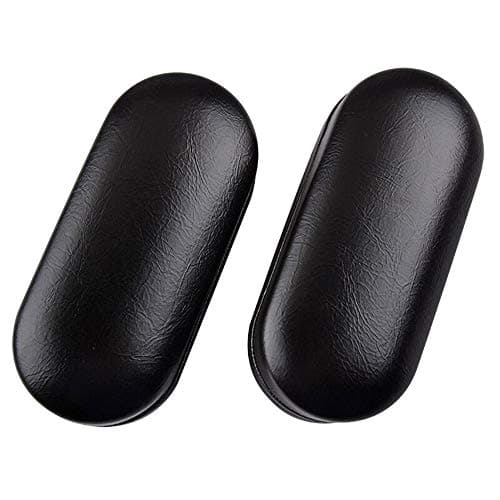 Dual Glasses Case for Two Frames - Classic Clamshell 2 Eyeglasses Case - Built-In Mirror (Black)