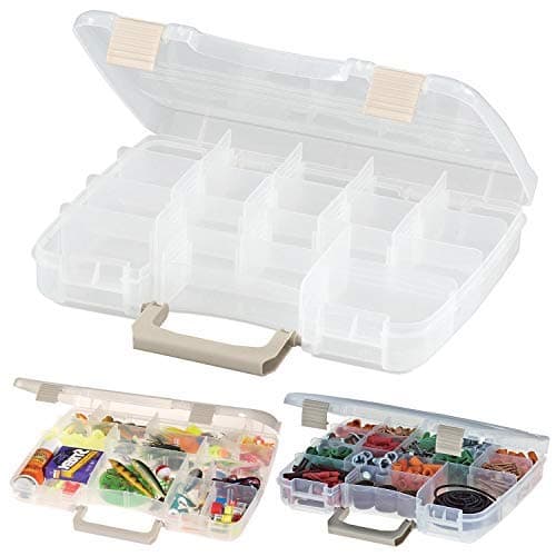 Plastic Satchel Utility Box, Tackle Box Storage Container Multiple Sections Organizer, Plano Stowaway Case with Compartments and a Satchel Handle Size Medium