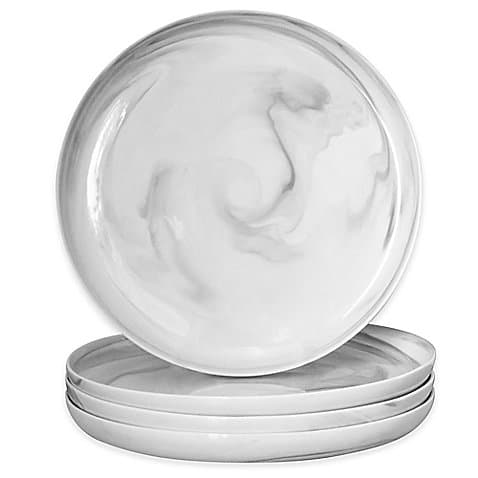 Artisanal Kitchen Supply - Coupe Marbleized Porcelain Dinner Plates (Set of 4)