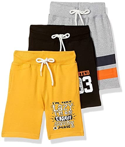T2F Boys Cotton Printed Shorts with Two Side Pockets (Pack of 3)