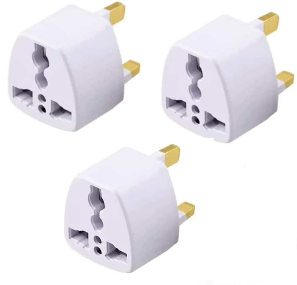 3 Pcs Universal travel Plug Adapter, 3 Pin Power Plug Adapter for AU/UK/EU/US, Plug Converter for Business, Holiday, Hotel, Airport