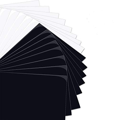 Heat Transfer Vinyl Bundle Black and White 16 Sheets10" x 12" Iron On for T-Shirts Hats Easy to Cut&Press -Teflon & Weeding Tool Included