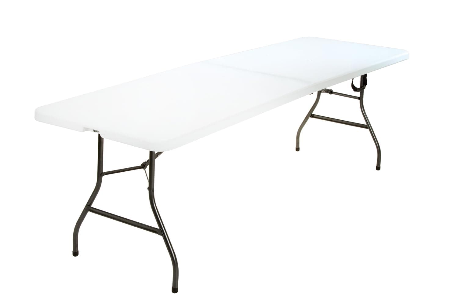 8 ft. Fold-in-Half Banquet Table w/Handle, White