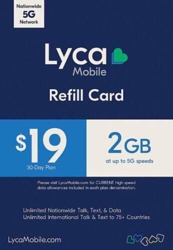 Lycamobile $19 Plan Prepaid Sim Cards Include 2 Month Free Service