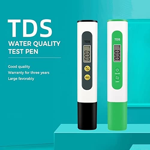 TDS Meter Digital Water Quality Tester for RO-RODI System Drinking Water, Aquariums, Hydroponics, 0-9990 ppm Measuring Range, 1 ppm Increments, 2% Readout Accuracy(White)