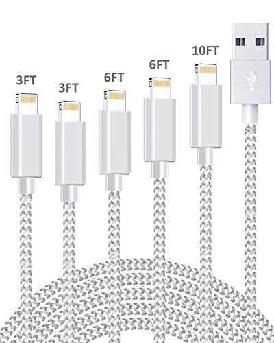 iPhone Charger Cable, MFi Certified Lightning Cable 5 Pack Durable High-Speed iPhone Charger USB A Nylon Braided Cord Compatible with iPhone (ROYAL BLUE)