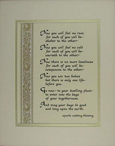 Apache Wedding Blessing Wedding Gift Wall Decor