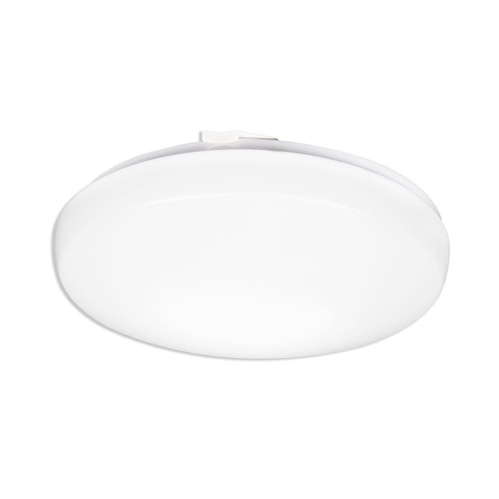 11 Inch Round LED Flush Mount Ceiling Light, Low Profile Modern Ceiling Light Fixture, 4000K Cool White Color Temperature, Dimmable, White (FMLRDL 11 14840 M4)