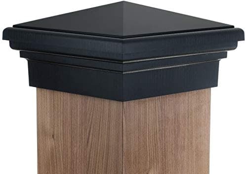 8x8 Post Cap (True 8") Black New England Pyramid Style Square Top for Outdoor Fences, Mailboxes & Decks…Also Available in Standard 8x8 (7.5") for Pressure Treated Post