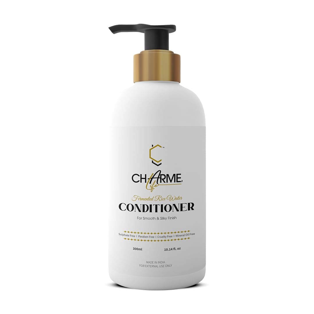 Charme.Life Fermented Rice Water Conditioner 300 ml with complementary glow face wash, Pure Damage Recovery, Sulphate & Paraben Free, Repairs Dry & Damaged Hair, For Healthy & Silky Smooth Hair, For All Hair Types, Unisex Adult