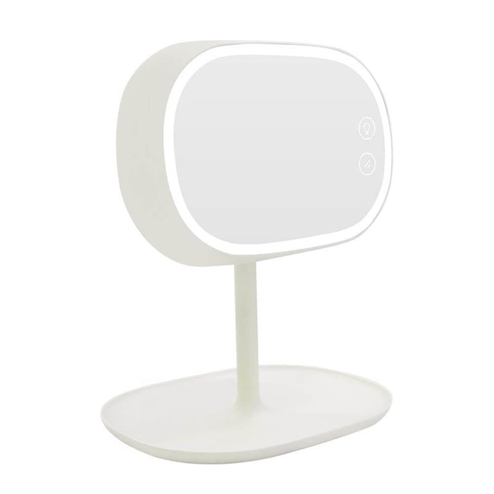 Makeup Mirror LED Lamp Storage – Zikken Multifunction Night Light 180 Degree Swivel Make Up Mirrors with Lights Creative Adjustable Desk Lamp Vanity Mirror Table Lamp, Gifts for Female (White)