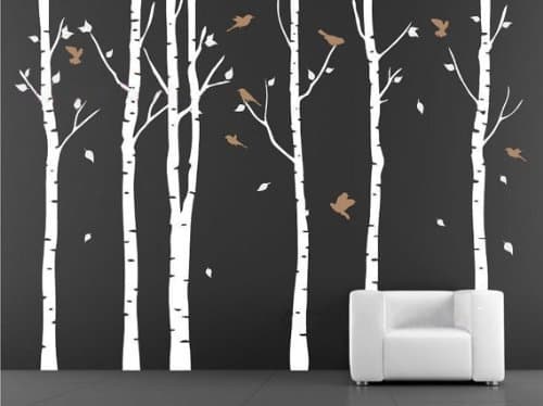 Vinyl Wall Decal Birch Tree Wall Decals for Nursery Wall Stickers Living Room Decor
