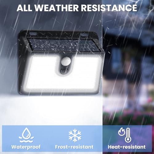 CLAONER Solar Lights Outdoor Motion Sensor, 10 Pack 149 LED Solar Powered Fence Light Waterproof, 3 Modes Solar Security Wall Lighting for Outside Yard Deck Garden