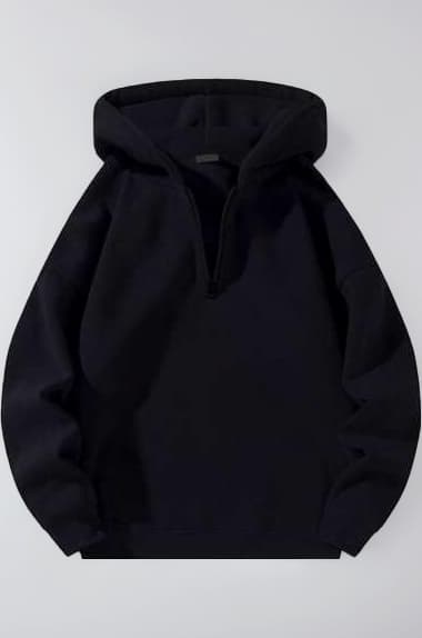 Half Zipper Solid Hoodie for Men | Sweatshirt for Men