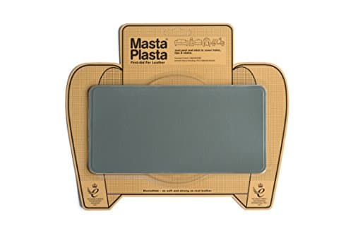 MastaPlasta, Leather Repair Patch, First-aid for Sofas, Car Seats, Handbags, Jackets, etc. Grey Color, Plain 8-inch by 4-inch, Designs Vary