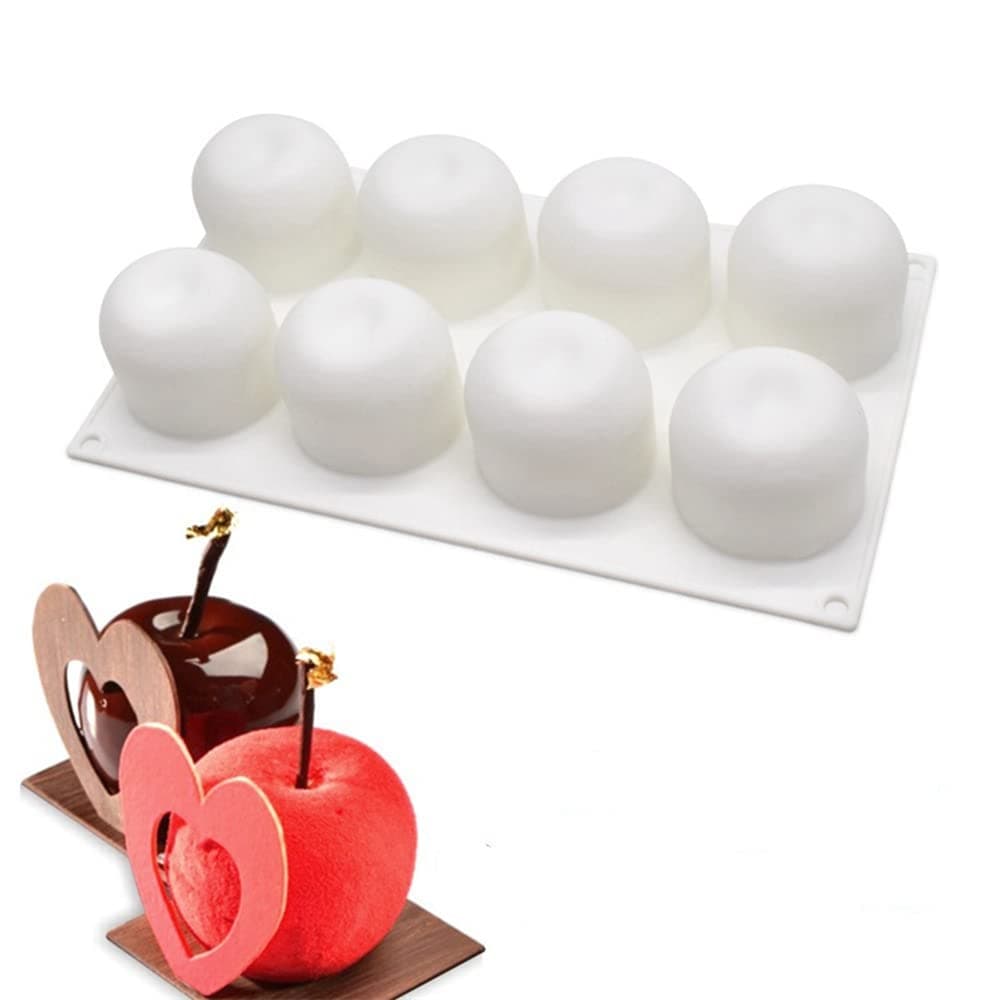 Apple Shape Silicone Mold Dessert Silicone Cake Mold for Baking Fondant Mould Fruit Shape Sugar Candy Jelly Bakeware Chocolates Mould (Apple C_11.68x6.84x2.36 inch)