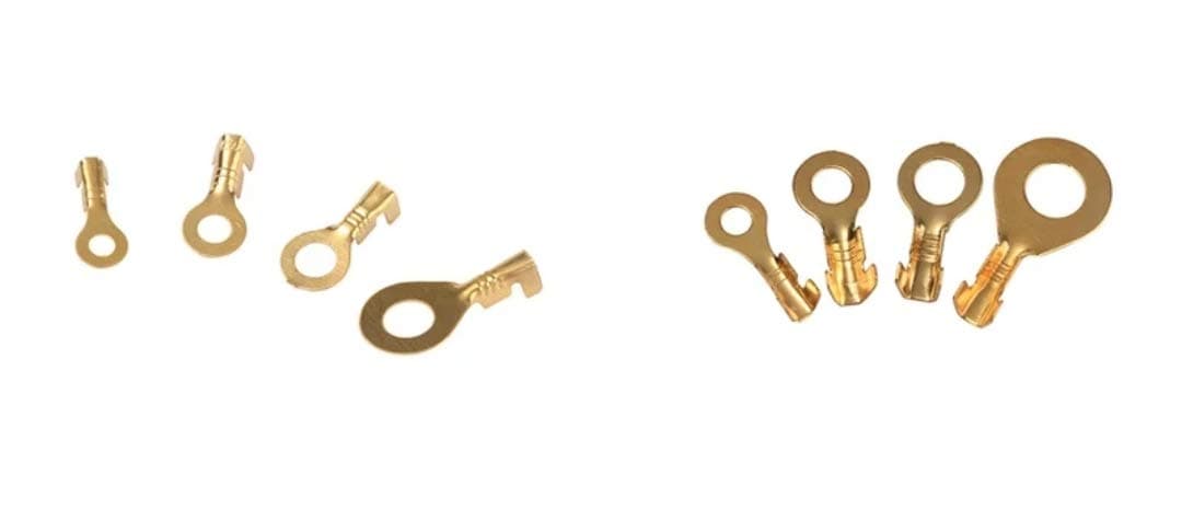 100Pcs Ring Lugs Ring Eyes Copper Crimp Terminals Cable Lug Wire Connector Non-insulated Assortment Kit