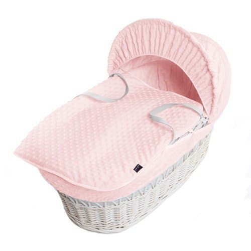 Super Soft Pink Dimple Spare Replacement Moses Basket Dressing Covers Bedding NO BASKET UK MADE