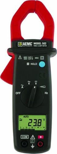 AEMC 502 True RMS Clamp-Meter, 400A AC, Conductors to 28mm, Voltage, Frequency, and Resistance Measurement