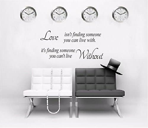 Love Isn't Finding Someone You can Live with..It's Finding Someone You Can't Live Without - Quotes Wall Decals Lettering Saying Stickers Bedroom Decor