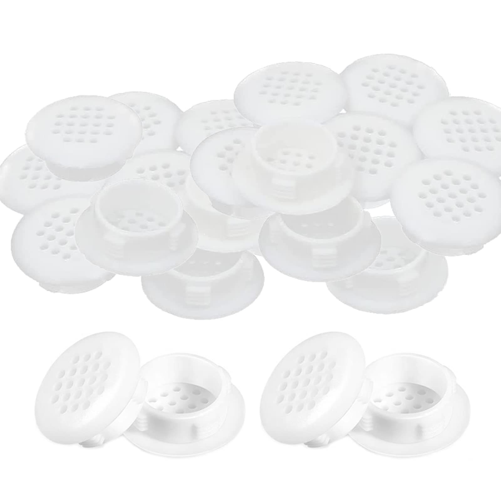 40 Pcs Plastic Round Mesh Hole Air Vent Louver Covers Perforated Round Mesh Air Vents Louver Vents for Cupboards, Cabinet, Wardrobe