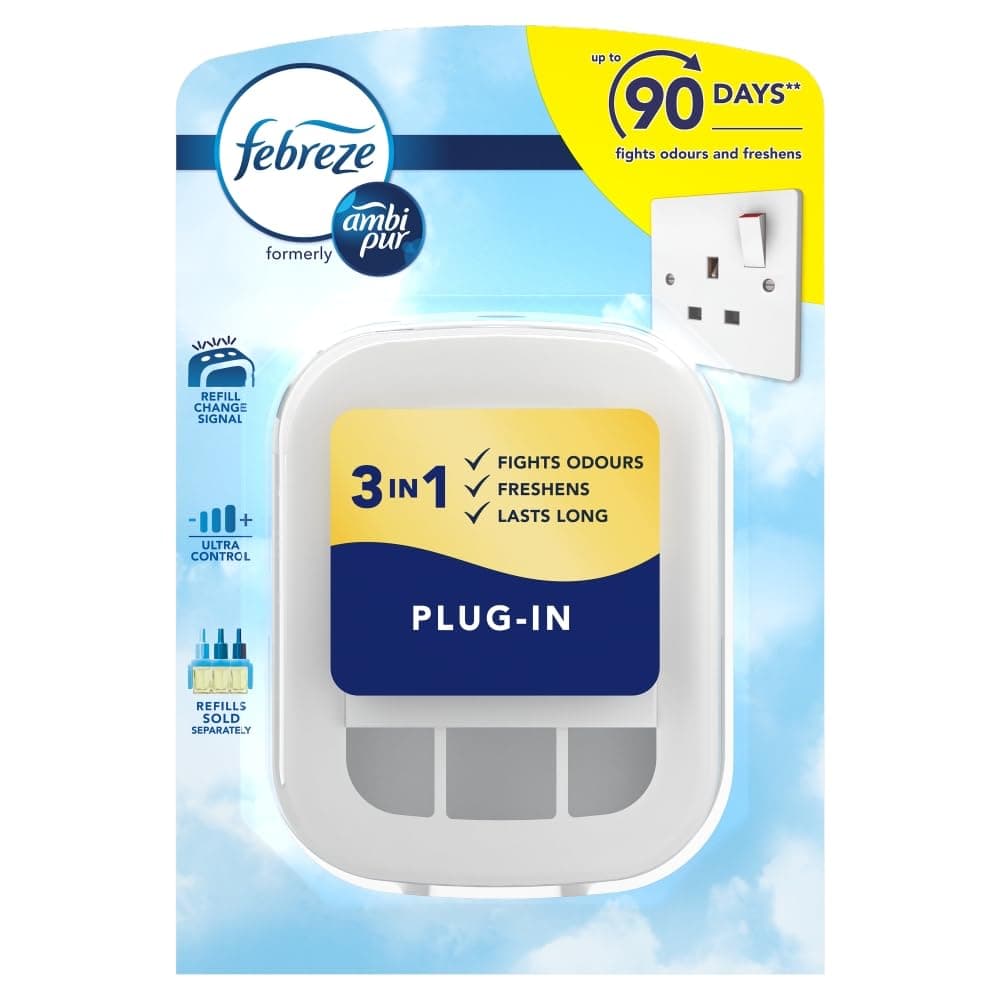 Febreze Ambi Pur 3Volution Air Freshener Plug-In Refill Diffuser Refill Case, Odour Eliminator