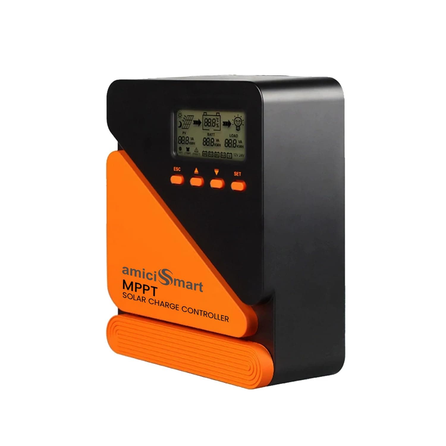 True MPPT Solar Charge Controller, 98% Efficiency Lithium Battery Regulator with 5V/3A USB Port, Max 520W, 12V/24V (20A)