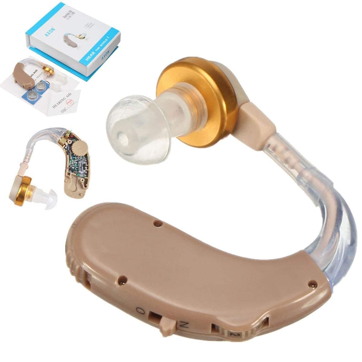 AASA B-13 Behind the Ear Personal hearing Amplifier Machine for Mild to Moderate Old Age Hearing Loss Ears (For Single Ear, With 3 Month Warranty and Free Special Power Kit Worth 499/-, 1 Pcs)