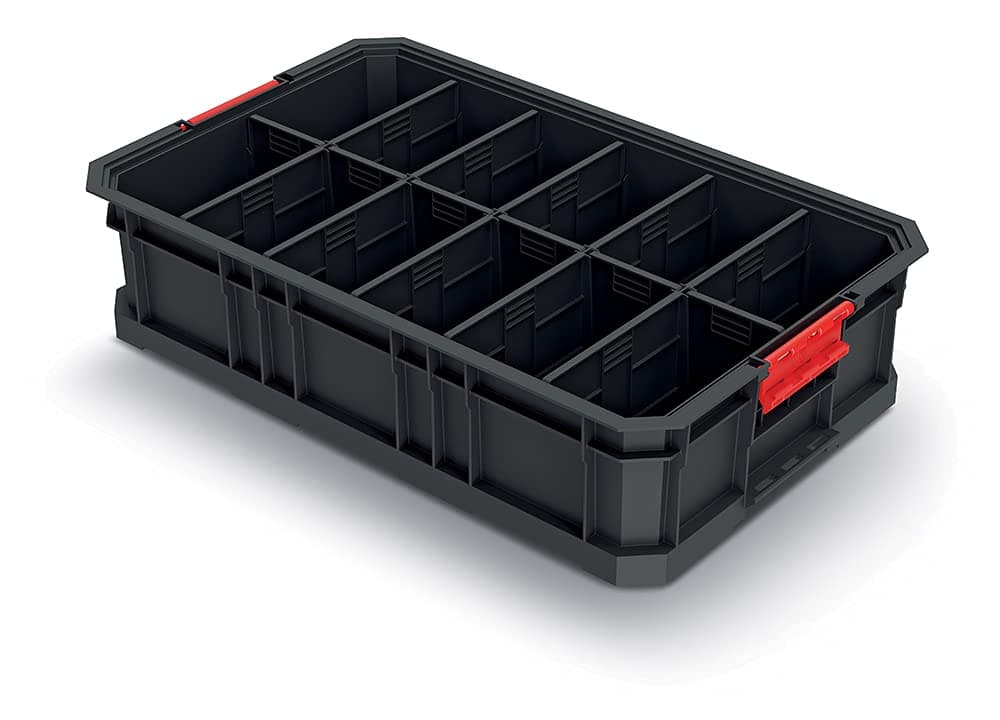 Modular Box Transport Box Storage Box with Dividers Plastic 520 x 327 x 125 mm