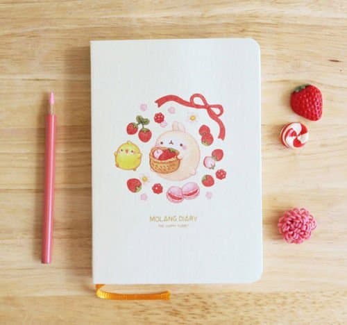GGAMNOL Molang Diary Red Berry Planner Scheduler Schedule Book Monthly Weekly Organize