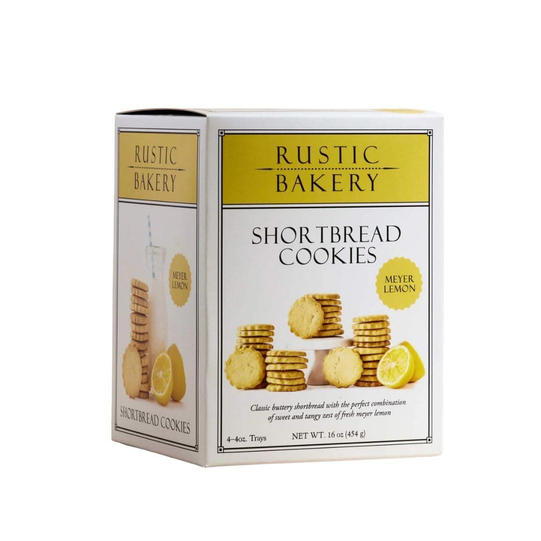 Rustic Bakery Meyer Lemon Shortbread - Sweet & Tangy Handmade Shortbread Cookies with Meyer Lemons - Artisan Tea Cookies - Made in California - Pack of 4-4 Oz Trays…