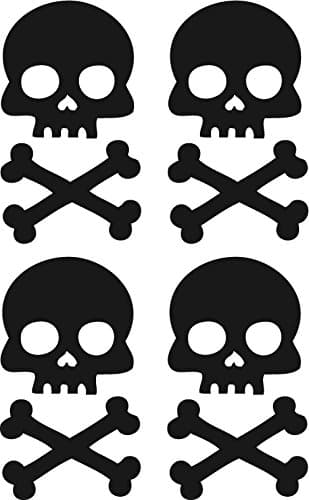 Black Skull and Cross Bone Bicycle Reflector Reflective Sticker Decal