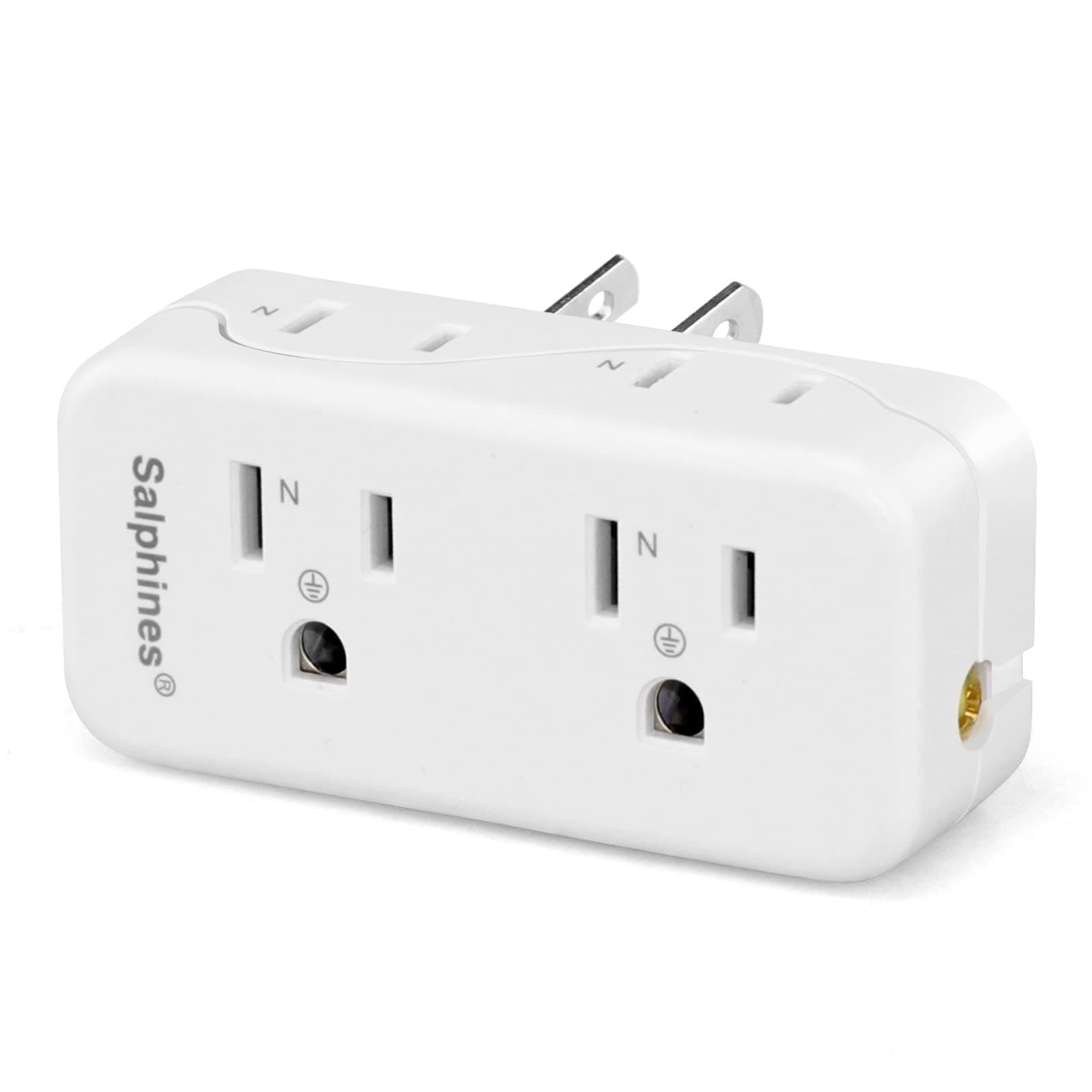 3 Prong to 2 Prong Adapter, 4 AC Outlets Multi Plug Outlet Extender Splitter, Travel Power Plug Adapter for US Canada Mexico, 1-Pack