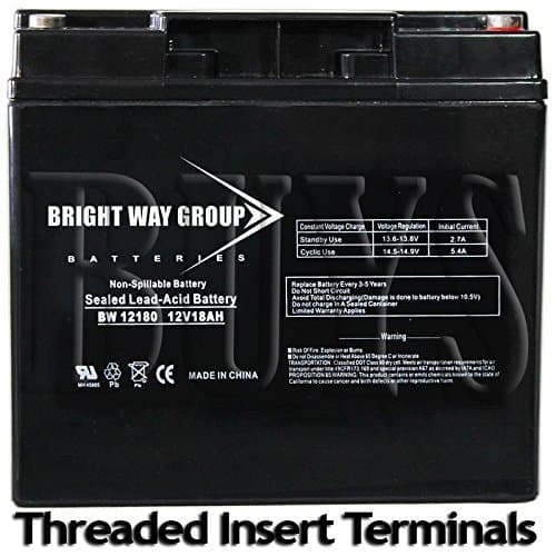 BW12180-IT 12v 18ah Sealed AGM Battery THREADED INSERT terminals for CP12170-X CP12180-X CP12180X 12V18AH-X 6FM17-X DCM0018 UB12180 TEV12180 193043GS, B193043GS 12V17AH-X NP18-12R 6-DZM-17 17ah 17.2ah