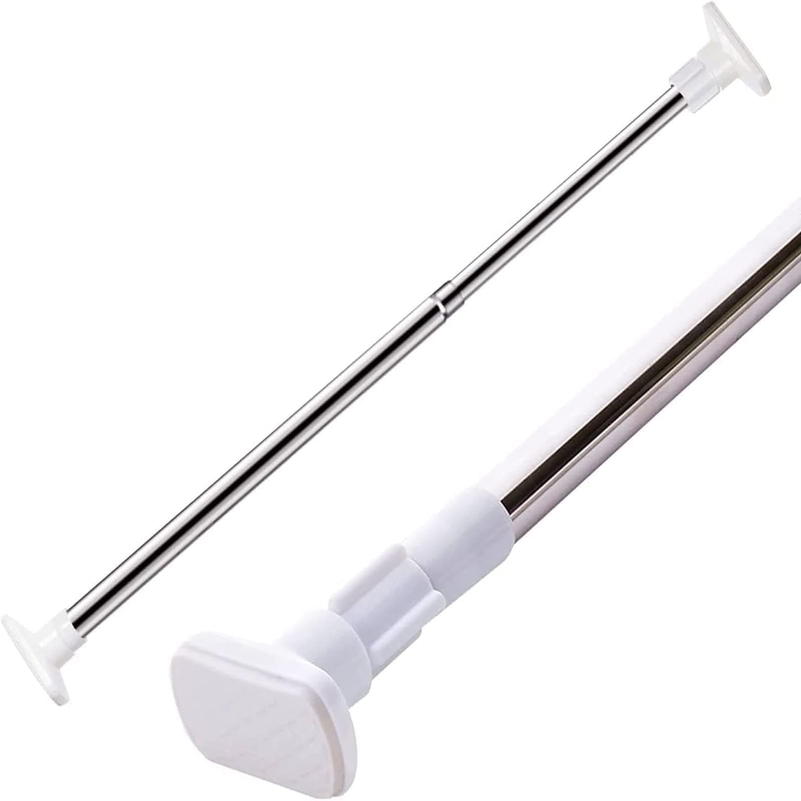 Extendable Clothes Rail, 70- Stainless Rail Pole - Hanging Rails for Clothes, Wardrobe, Shower, Kitchen, Windows Adjustable Shower Curtain Pole, Diameter, Steel, 22mm, 120cm