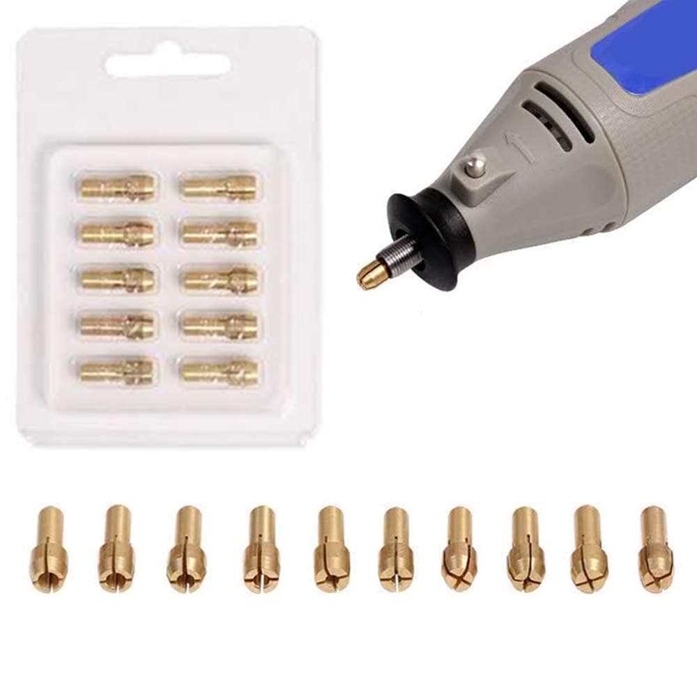 10 Pcs Precision Brass Mandrel 0.5-3.2mm for Dremel Drill Chuck Rotary Tools Electric Chuck